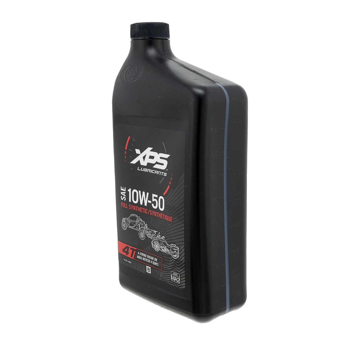 Can-Am 10W-50 oil bottle pouring motor oil for better engine protection and performance