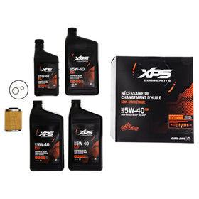 Can-Am XPS oil change kit front packaging showing all included components and easy maintenance