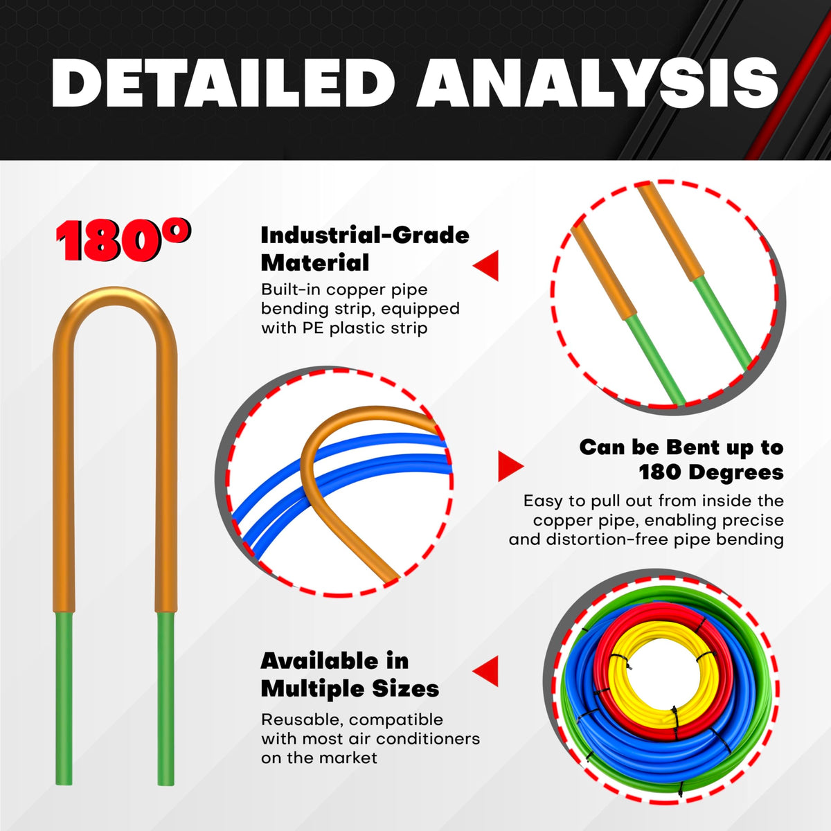 C&T colour-coded strips laid out for fast size identification benefit