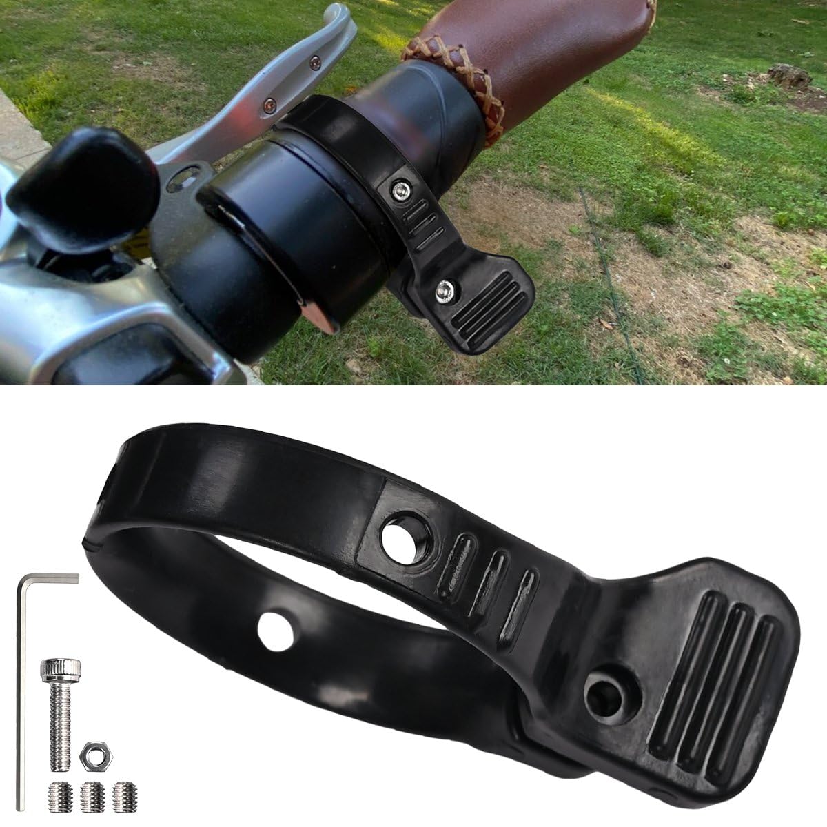 Canitu thumb throttle adapter front view showing ergonomic shape and quick fit benefit