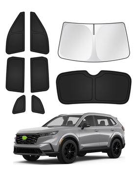 Canvcle front windshield sunshade showing full coverage and cooling benefit