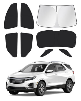 Canvcle windshield shade installed on Equinox showing full UV protection and cooler cabin