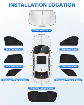 Canvcle folded sunshade kit compact for easy trunk storage