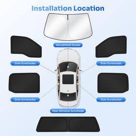 Canvcle folded shades in storage bag for compact transport convenience