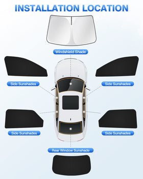 Canvcle folded sunshades compact in trunk ready for storage and easy use