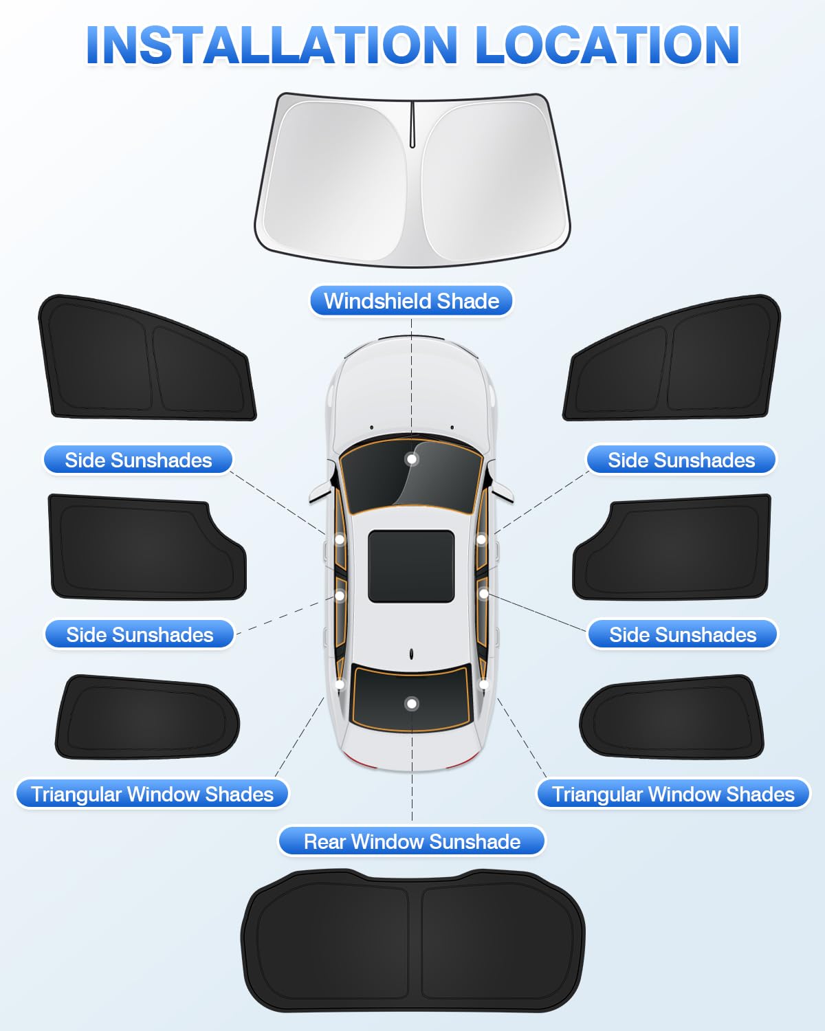 Canvcle folded sunshades in storage bag showing compact, organized transport