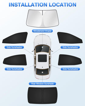 Canvcle sunshades folded in included bag for compact storage