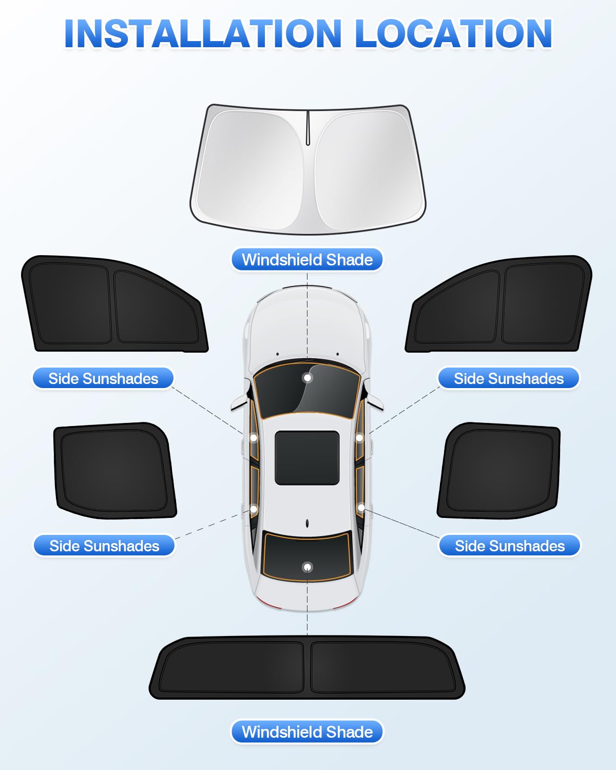 Canvcle folded shades inside storage bag for compact, organized storage benefit
