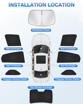 Canvcle sun shades folded compactly for storage in trunk, convenient and space-saving