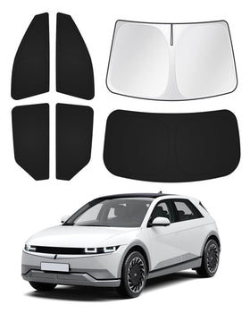 Canvcle front packaging showing full 6-piece Ioniq 5 sunshade set and benefits