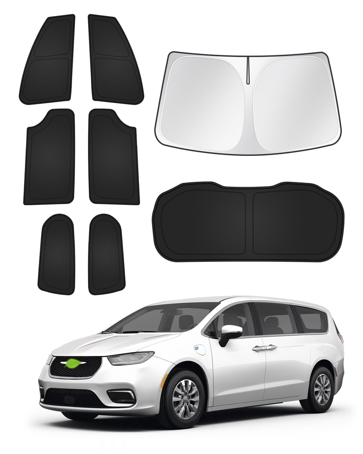 Canvcle front packaging for Pacifica sunshades showing kit and benefits