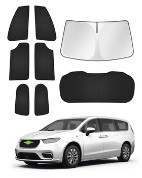 Canvcle front packaging for Pacifica sunshades showing kit and benefits