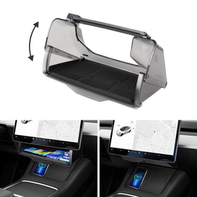 Canvcle front view of under-screen tray showing clean fit and organized space