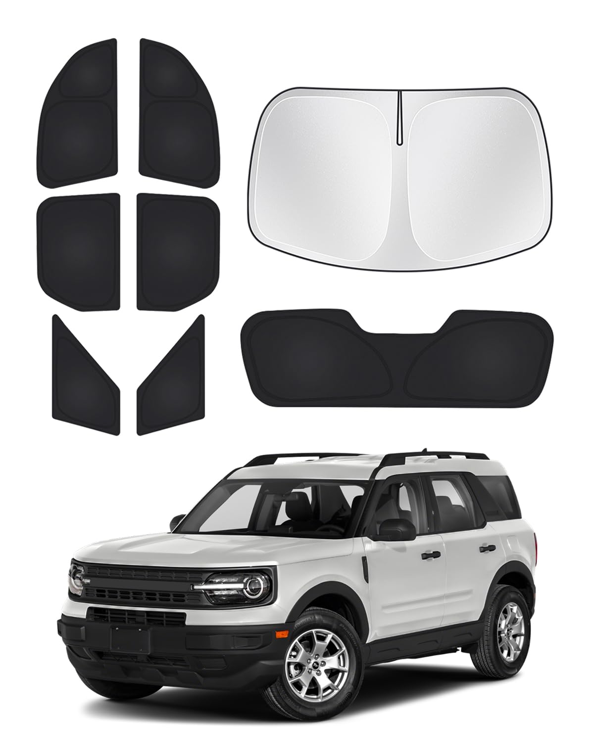 Canvcle front windshield shade installed showing heat reduction benefit