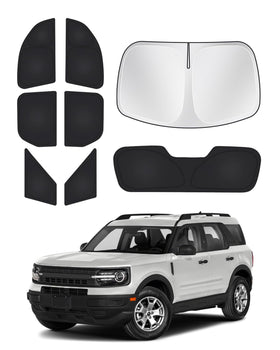 Canvcle front windshield shade installed showing heat reduction benefit