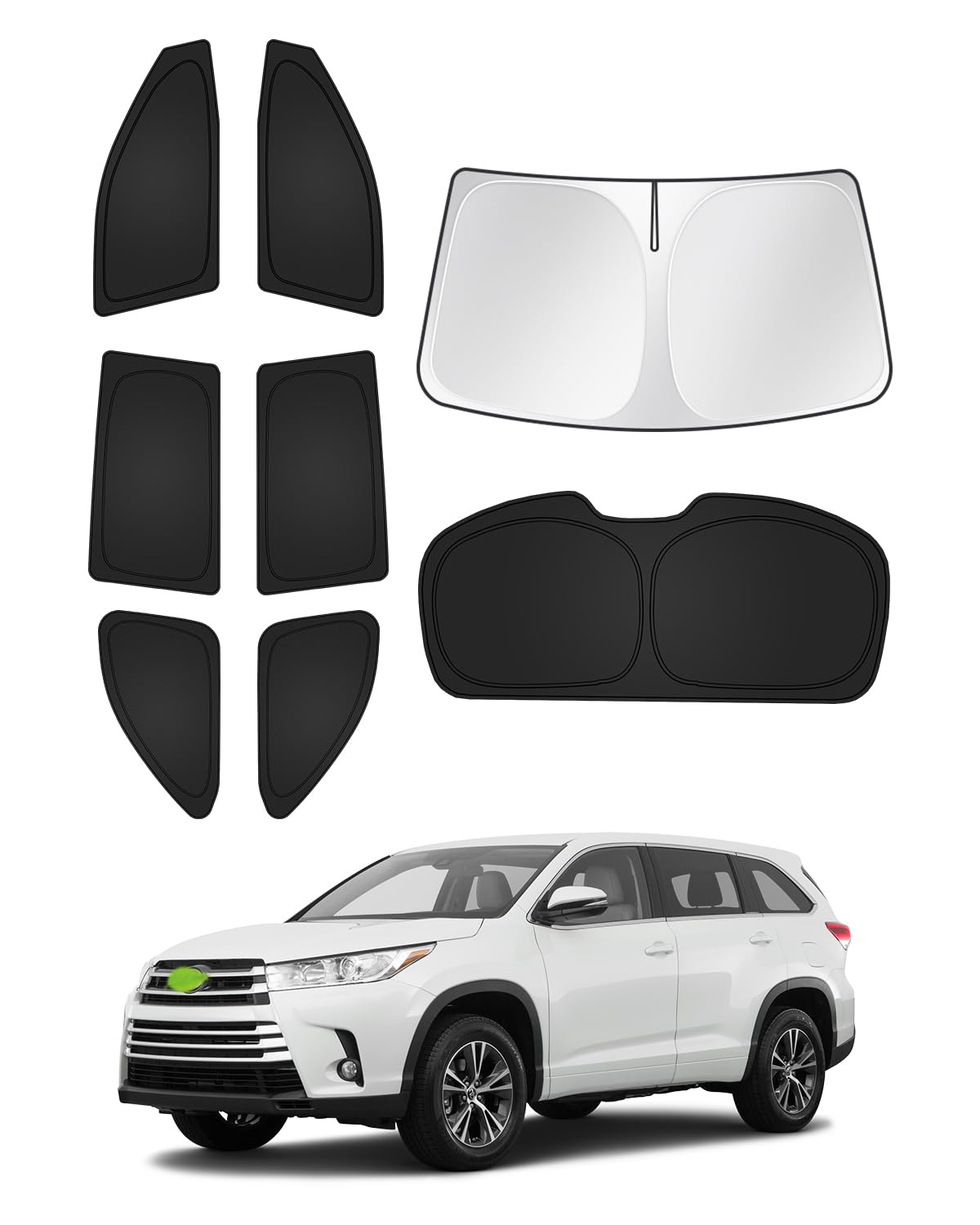 Canvcle windshield cover fitted on Highlander providing instant heat reduction