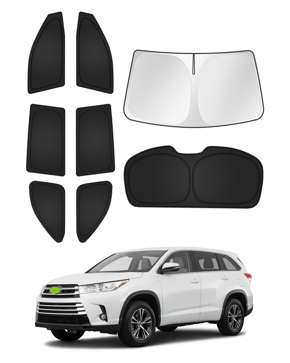 Canvcle windshield cover fitted on Highlander providing instant heat reduction