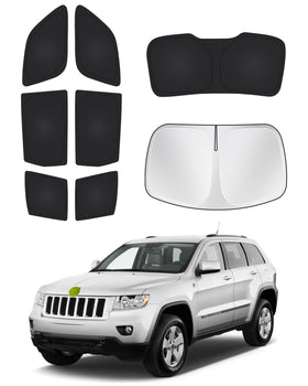 Canvcle front windshield cover on Jeep Grand Cherokee reducing heat