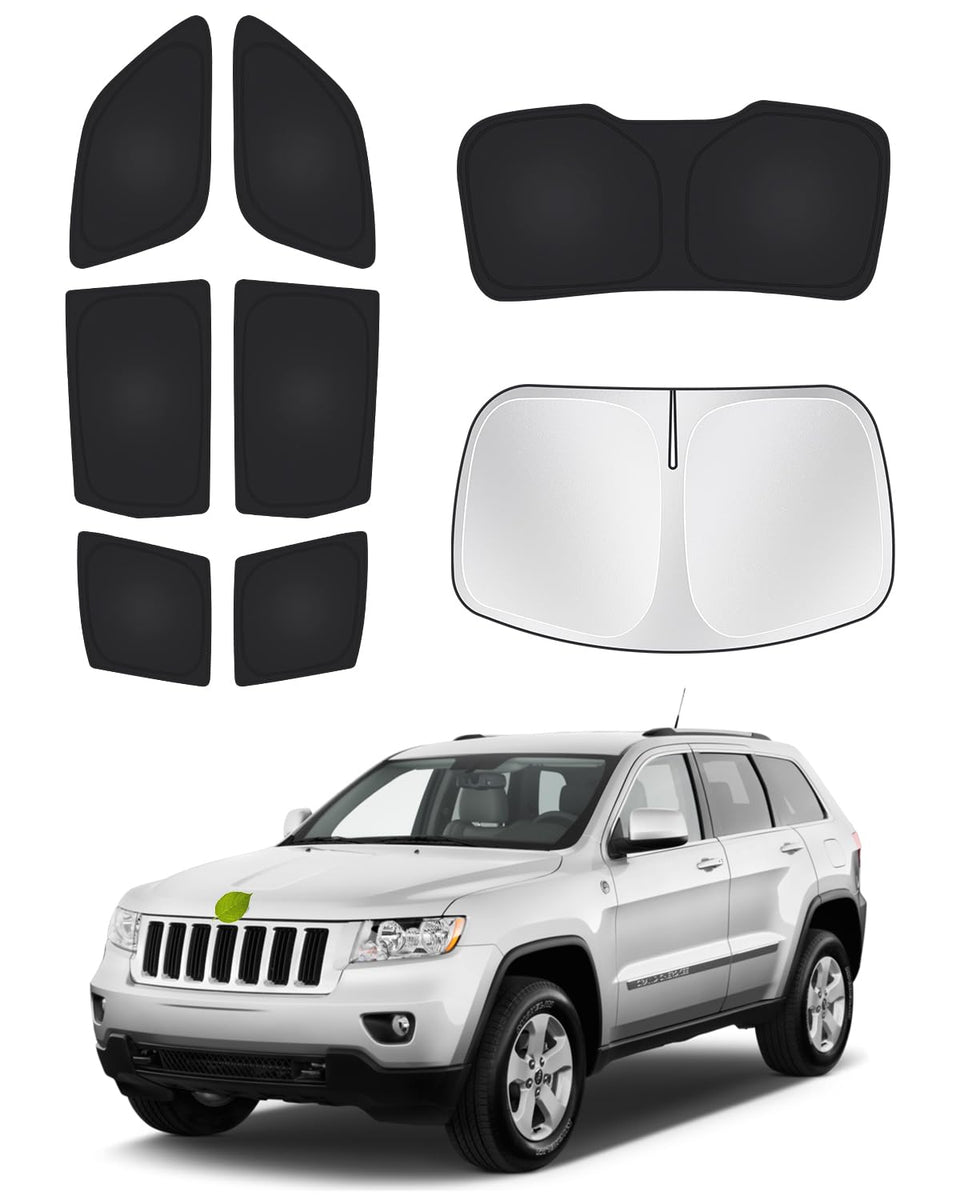 Canvcle front windshield cover on Jeep Grand Cherokee reducing heat