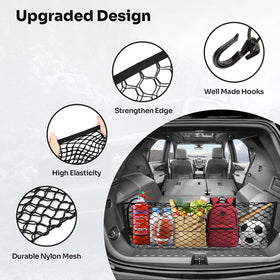 Canvcle net stretched holding grocery bags preventing spills benefit