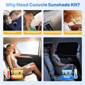 Canvcle passenger side window installed depicting no-gap fit and shade