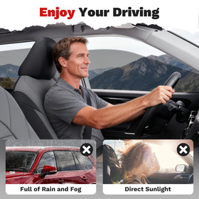 Canvcle rear passenger visor angled to show full‑size coverage and UV shading benefit