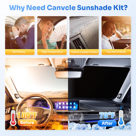 Canvcle rear passenger shade keeping backseat shaded and protected