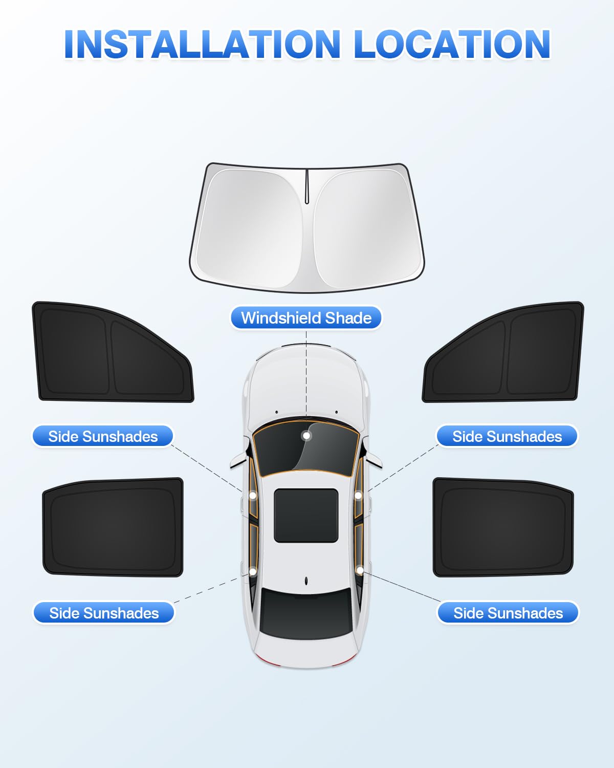 Canvcle folded sunshades inside storage bag for compact convenience