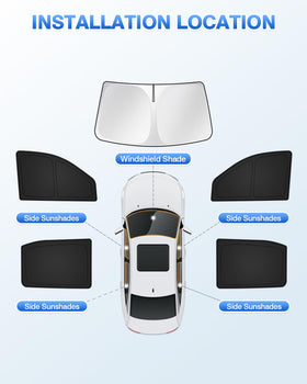 Canvcle folded sunshades inside storage bag for compact convenience