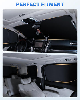 Canvcle storage bag with folded shades for compact transport
