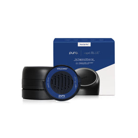 Capri Blue Pura Car Pro front view showing sleek diffuser, clear fragrance benefit