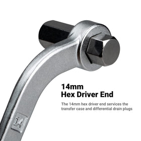 Capri Tools close-up of 14 mm hex driver for transfer case and differential plugs