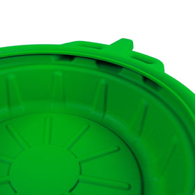 Capri Tools pan in use under car draining oil benefit: cleaner, controlled fluid capture
