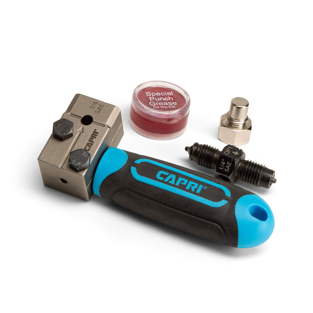 Capri Tools front view of flaring tool showing compact profile and portability benefit