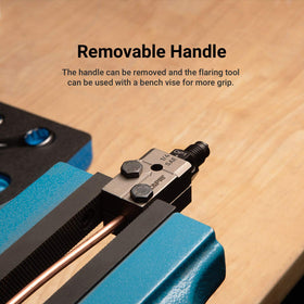 Capri Tools in-use on vehicle forming a double flare in tight engine bay for quick repairs