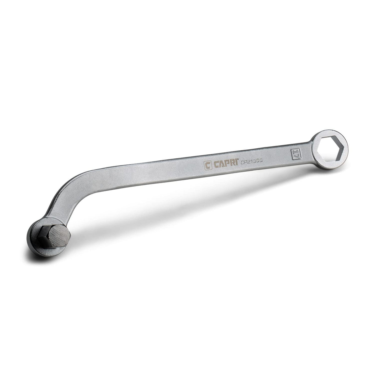 Capri Tools front view of wrench showing dual-ended design and low profile for easy reach
