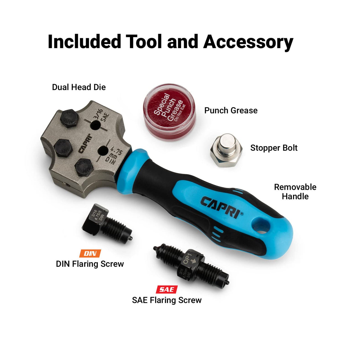 Capri Tools branded packaging and product label for quick identification