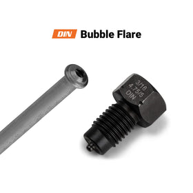Capri Tools in use on-vehicle making a brake-line flare efficiently