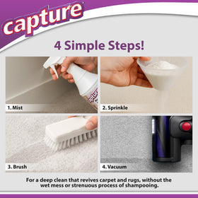 Hand holding Capture powder portion to show application amount
