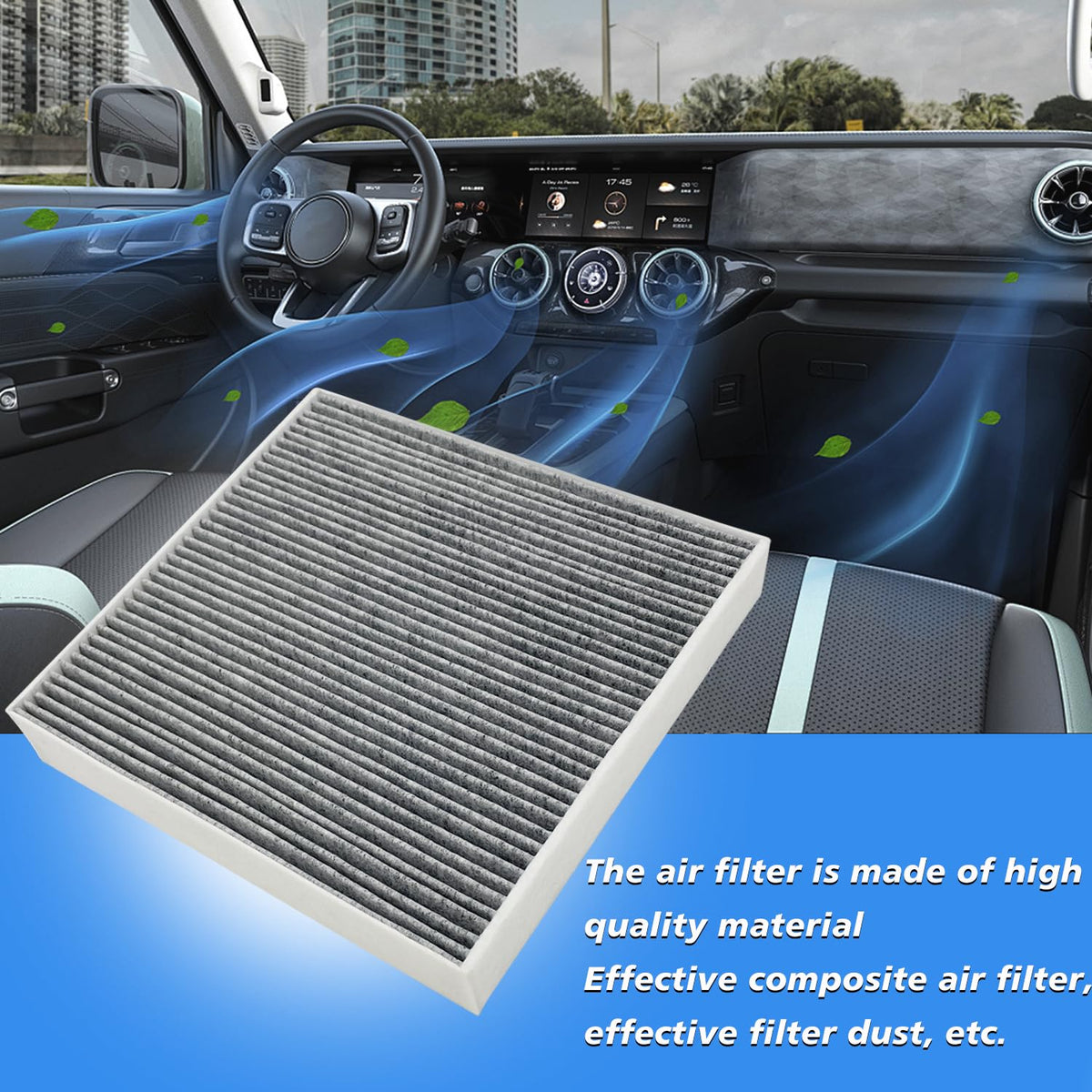 Capume cabin filter installed behind glovebox showing fitment for cleaner interior air