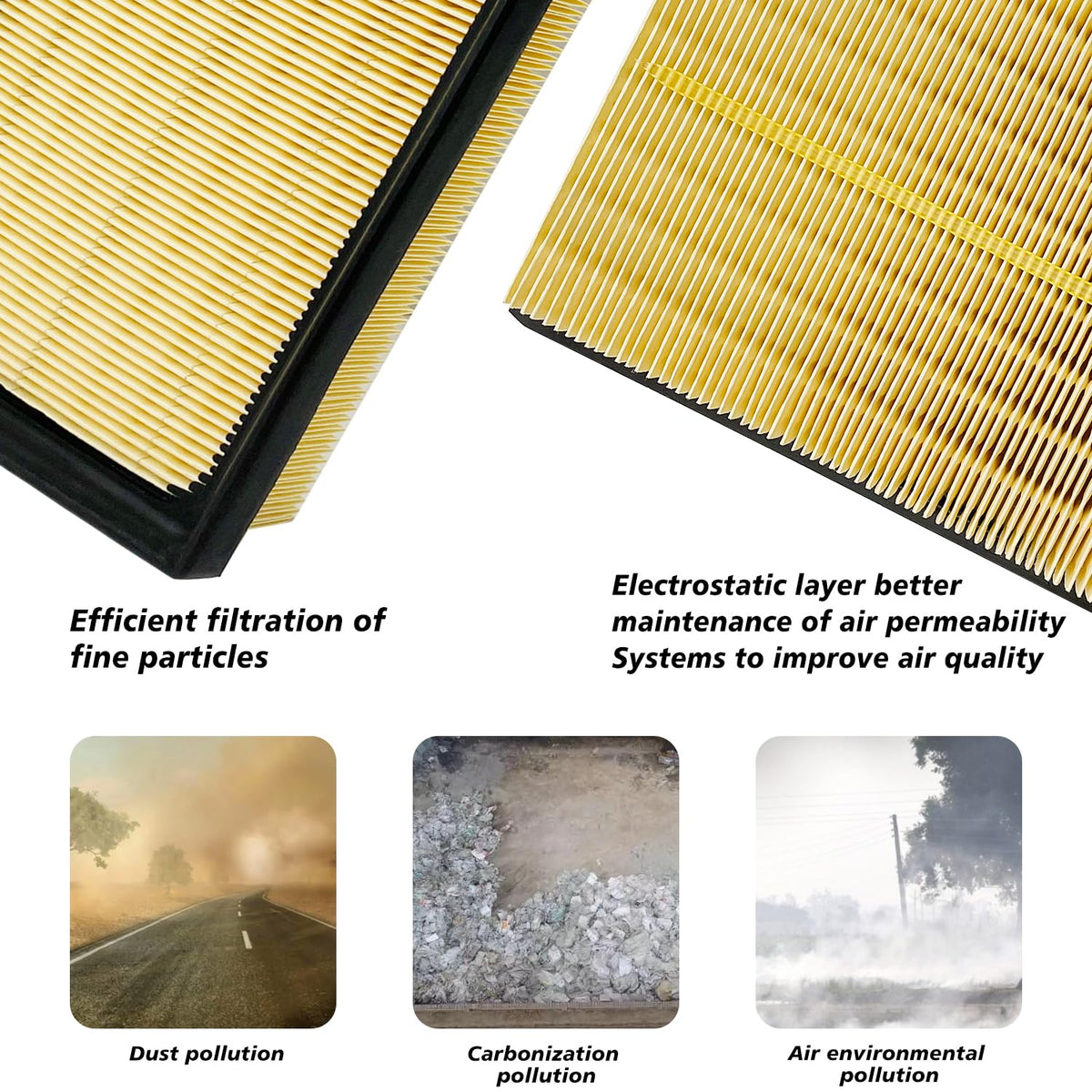 Capume engine filter texture view highlighting high-performance filtration media benefit