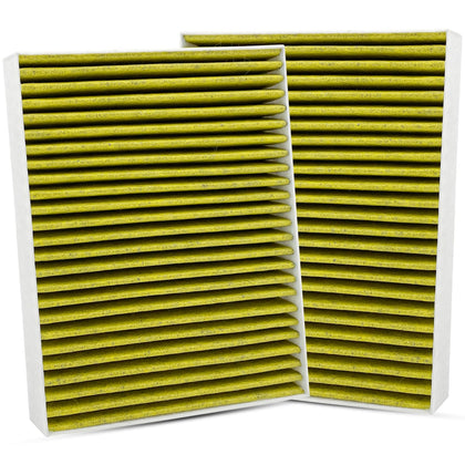 Capume front packaging showing two cabin filters and fitment details for confidence