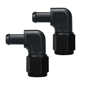 caqeg front view of AN8 to 3/8" 90° adapter showing compact profile and fit