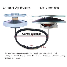 caqeg driver clutch bore and 3/16" keyway detail for correct shaft fit and secure mounting