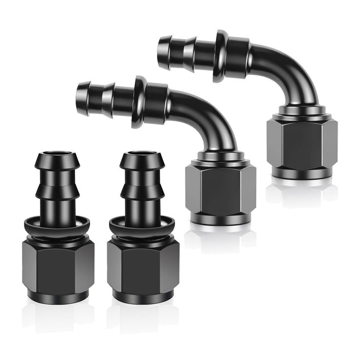 caqeg front view showing both straight and 90° fittings for quick selection and durability
