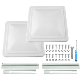 caqeg front view vent cover shows clean white finish and universal fit benefits
