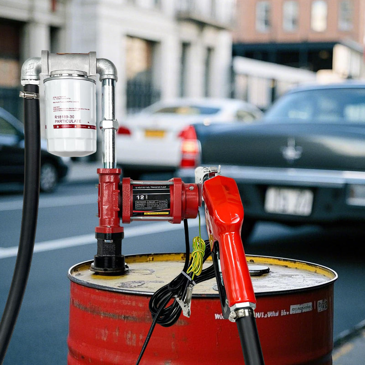 caqeg in use refueling a truck demonstrating fast transfer and portability