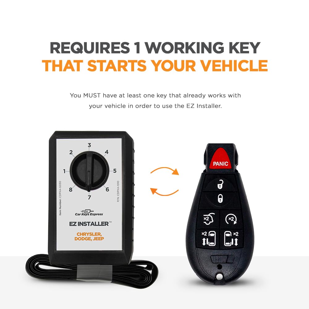 Car Keys Express programmer connected to vehicle during on-board programming process