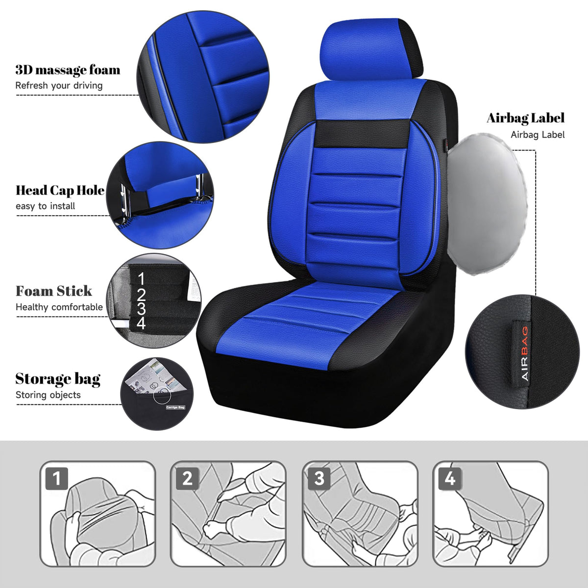 CAR PASS 3D foam back closeup highlighting lumbar support comfort