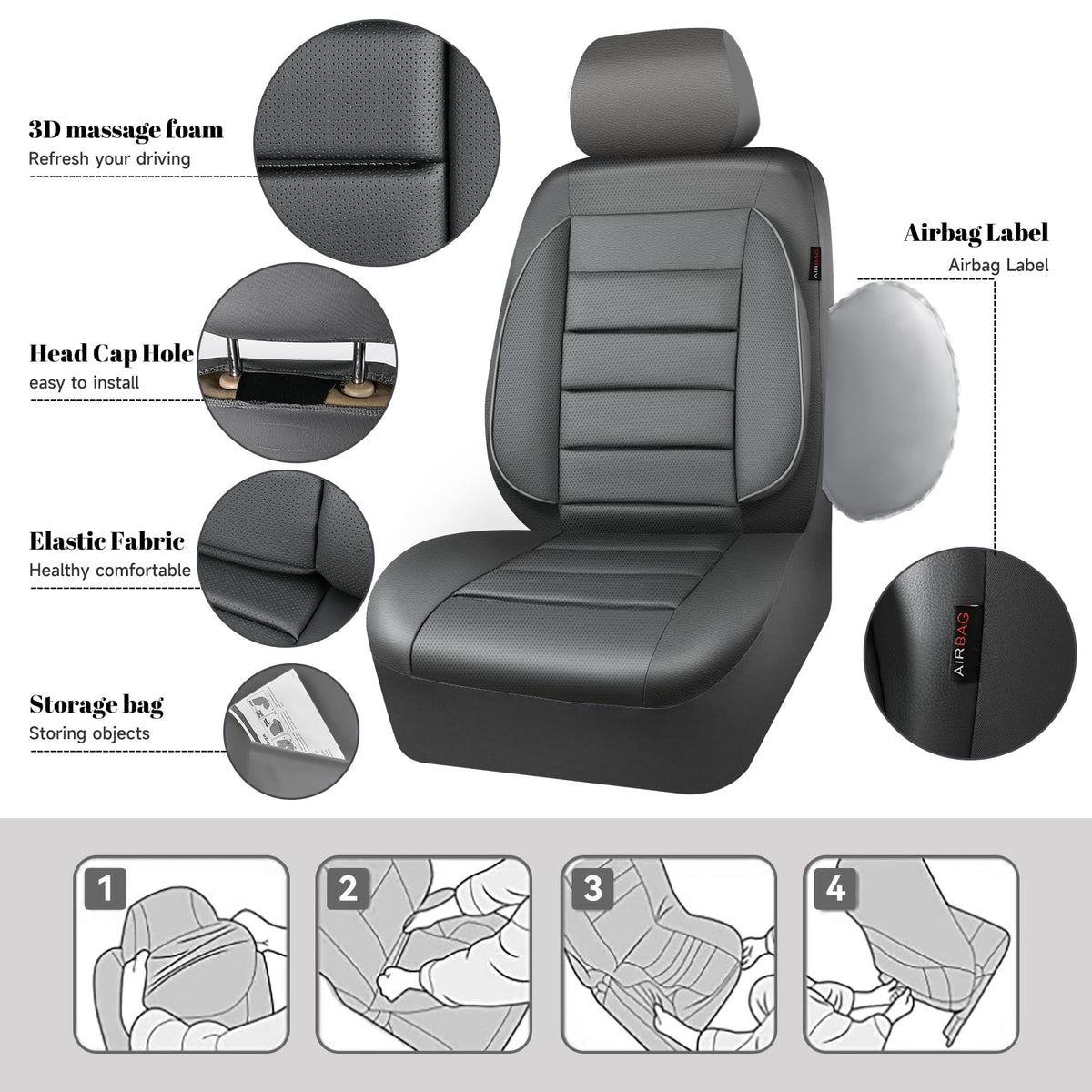CAR PASS 3D foam back support detail illustrating enhanced driving comfort
